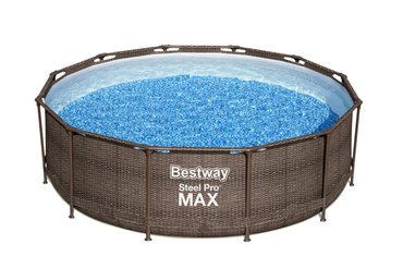 BASEN OGRODOWY 12W1 STELAŻOWY 366x100 POMPA DRABINKA RATTAN BESTWAY