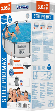 BASEN OGRODOWY STELAŻOWY Z POMPĄ 305x76 BESTWAY 56408