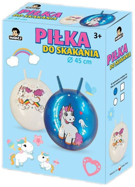 BEZPIECZNA PIŁKA DO SKAKANIA DLA DZIECI JEDNOROŻEC BIAŁY