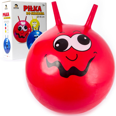 BEZPIECZNA PIŁKA do SKAKANIA DLA DZIECI BUŹKA 45cm  CZERWONA