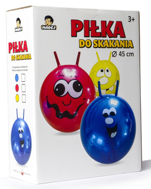 BEZPIECZNA PIŁKA do SKAKANIA DLA DZIECI BUŹKA 45cm  NIEBIESKA