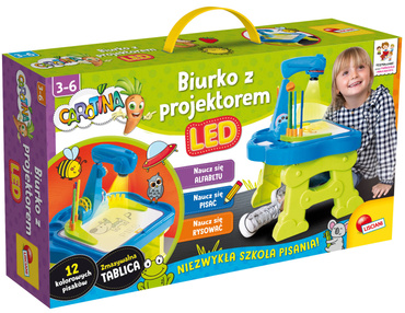 BIURKO Z PROJEKTOREM LED TABLICA DO RYSOWANIA ZESTAW 2W1 Carotina 