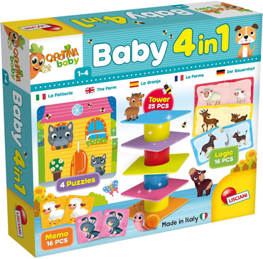 CAROTINA BABY PUZZLE MEMO GRA WIEŻA ZESTAW 4w1 Lisciani