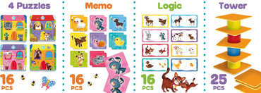 CAROTINA BABY PUZZLE MEMO GRA WIEŻA ZESTAW 4w1 Lisciani