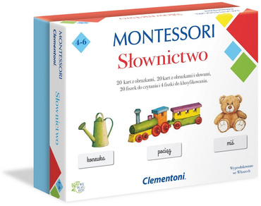 CLEMENTONI MONTESSORI SŁOWNICTWO GRA EDUKACYJNA KARTY