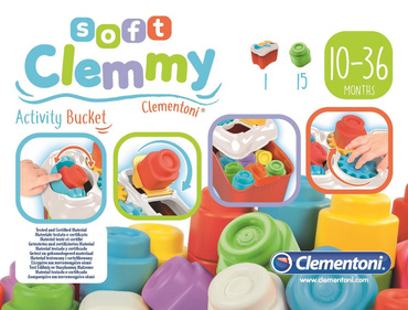 CLEMMY Baby Wiaderko Aktywnośći MIĘKKIE KLOCKI 