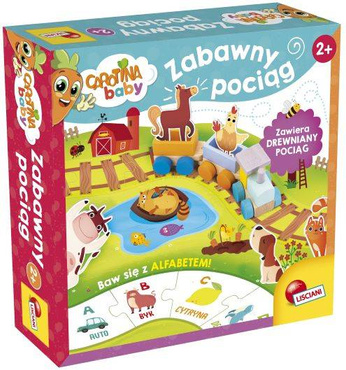 Carotina Baby DREWNIANY POCIĄG EDUKACYJNY NAUKA ALFABETU TOR