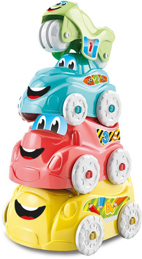 Clementoni BABY WIEŻA Z AUTEK Piramidka 4 POJAZDY
