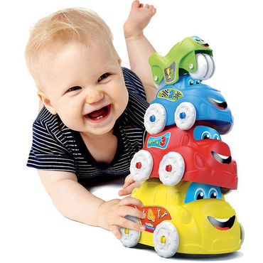 Clementoni BABY WIEŻA Z AUTEK Piramidka 4 POJAZDY