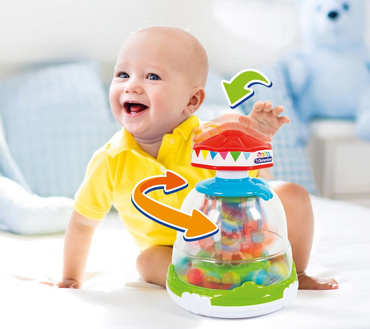 Clementoni Baby KOLOROWY BĄCZEK ZWIERZĘTA Karuzela