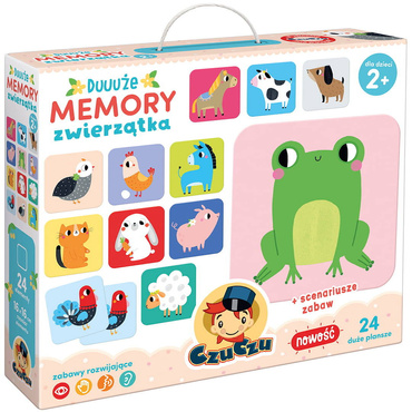 CzuCzu Duuuże MEMORY ZWIERZĄTKA GRA 24 PLANSZE 2+