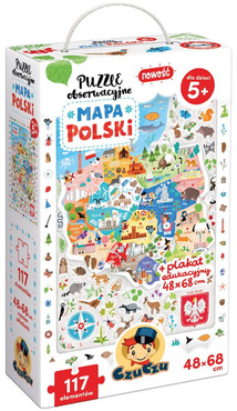 CzuCzu PUZZLE OBSERWACYJNE MAPA POLSKI PLAKAT 117el.