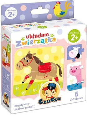 CzuCzu UKŁADAM ZWIERZĄTKA 5 układanek PUZZLE 20 el