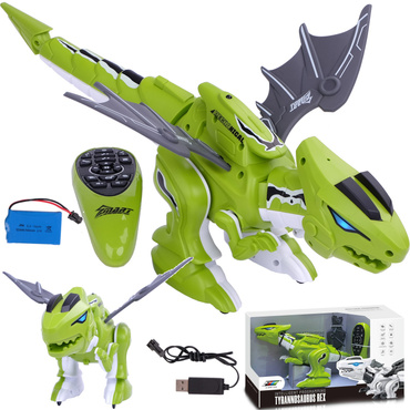 DINOZAUR ROBOT STEROWANY SMOK CHODZI RYCZY PILOT