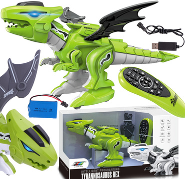 DINOZAUR ROBOT STEROWANY SMOK CHODZI RYCZY PILOT