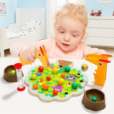 DREWNIANA GRA ZRĘCZNOŚCIOWA MONTESSORI JABŁUSZKA