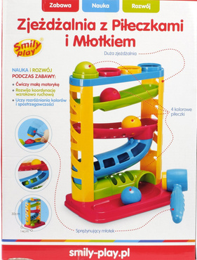 DUŻA ZJEŻDŻALNIA Z PIŁECZKAMI I MŁOTKIEM SMILY PLAY