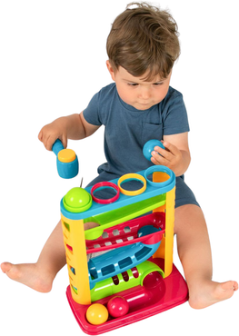 DUŻA ZJEŻDŻALNIA Z PIŁECZKAMI I MŁOTKIEM SMILY PLAY