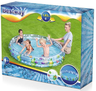DUŻY BASEN RYBKI 183x33 cm basenik 480l Bestway