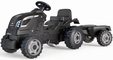 DUŻY TRAKTOR NA PEDAŁY Z PRZYCZEPĄ Farmer XL Smoby CZARNY