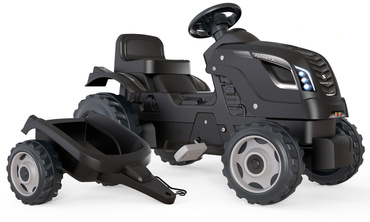 DUŻY TRAKTOR NA PEDAŁY Z PRZYCZEPĄ Farmer XL Smoby CZARNY