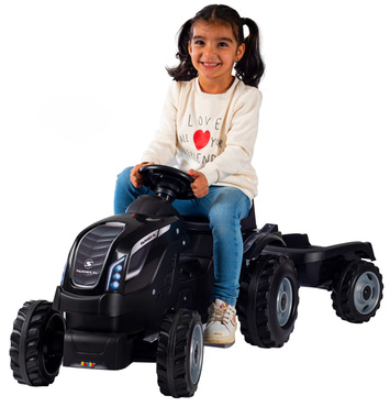 DUŻY TRAKTOR NA PEDAŁY Z PRZYCZEPĄ Farmer XL Smoby CZARNY