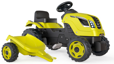 DUŻY TRAKTOR NA PEDAŁY Z PRZYCZEPĄ Farmer XL Smoby ZIELONY