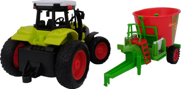 DUŻY TRAKTOR STEROWANY + PASZOWÓZ RC CIĄGNIK 35,5cm USB