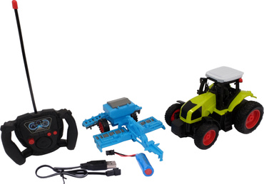 DUŻY TRAKTOR STEROWANY + SIEWNIK RC CIĄGNIK 38cm USB