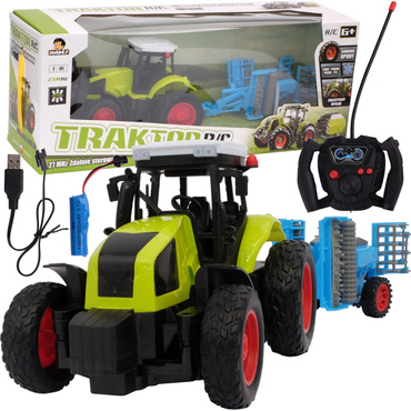 DUŻY TRAKTOR STEROWANY + SIEWNIK RC CIĄGNIK 38cm USB