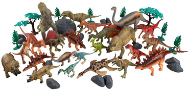 DUŻY ZESTAW FIGUREK W WIADERKU DINOZAURY 45el 