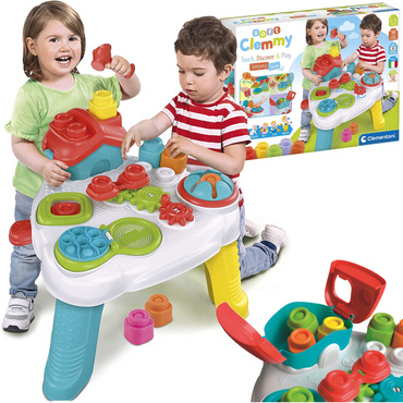 EDUKACYJNY STOLIK SENSORYCZNY DLA DZIECI KLOCKI SOFT CLEMMY CLEMENTONI