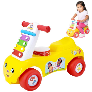 Fisher Price MUZYCZNY JEŹDZIK CHODZIK 2w1 CYMBAŁKI ŻÓŁTY