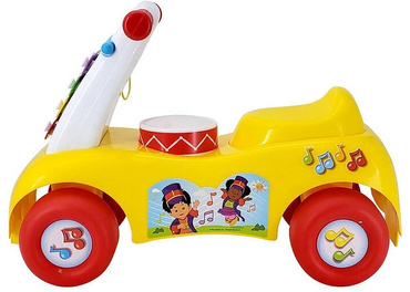Fisher Price MUZYCZNY JEŹDZIK CHODZIK 2w1 CYMBAŁKI ŻÓŁTY