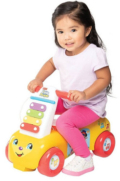Fisher Price MUZYCZNY JEŹDZIK CHODZIK 2w1 CYMBAŁKI ŻÓŁTY