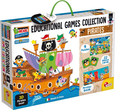 GRY EDUKACYJNE ZESTAW PIRACI GRA PUZZLE LISCIANI