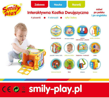 INTERAKTYWNA DWUJĘZYCZNA KOSTKA EDUKACYJNA Z TELEFONEM SORTER Smily