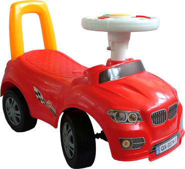 JEŹDZIK PCHACZ AUTO SAMOCHÓD 2w1 DŹWIĘKI klakson CZERWONY