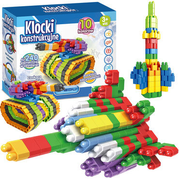 KLOCKI KONSTRUKCYJNE GEOMETRYCZNE ZESTAW 240 el.