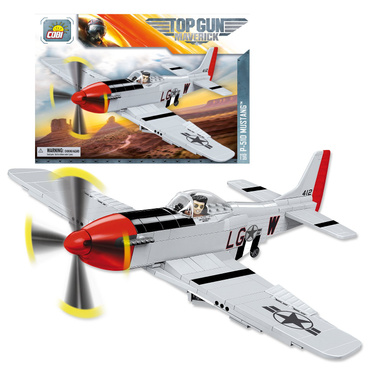 KLOCKI SAMOLOT TOP GUN P-51D MUSTANG MAVERICK 5806 COBI 265 EL.