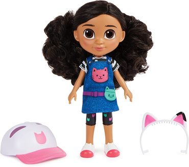 KOCI DOMEK GABI LALKA PODRÓŻNICZKA KOCIE USZY CZAPKA GABBY'S DOLLHOUSE