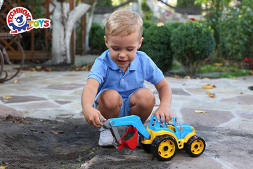 KOPARKA ŁADOWARKA TRAKTOR Z ŁYŻKĄ 41cm TECHNOK NIEBIESKI