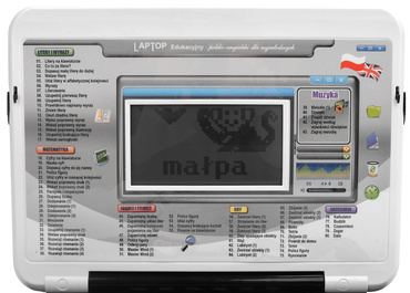 LAPTOP DLA DZIECI Edu Komputer PL/ANG Zasilany USB BIAŁO-CZARNY