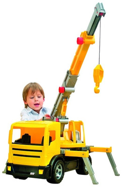 LENA DŹWIG GIGANT 115 cm JEŹDZIK Ciężarówka AUTO żółty
