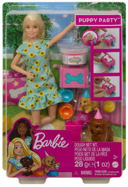 MATTEL LALKA BARBIE PRZYJĘCIE DLA SZCZENIACZKÓW GXV7 ZESTAW