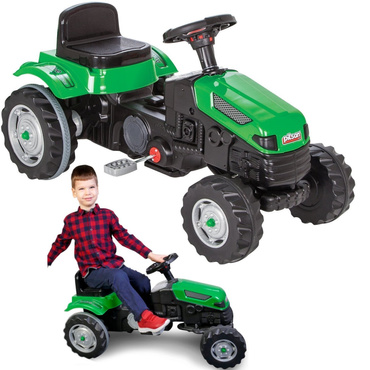 OGROMNY TRAKTOR NA PEDAŁY DLA DZIECI XL KLAKSON ZIELONY