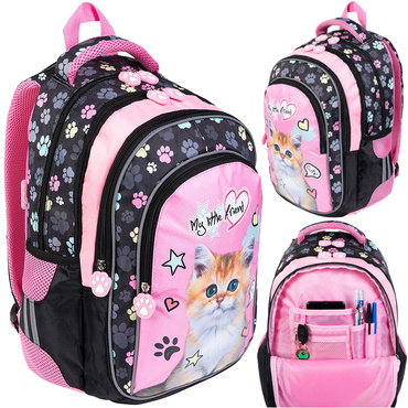PLECAK TORNISTER SZKOLNY RÓŻOWY KOTEK BP-58 PINK CAT MY LITTLE FRIEND