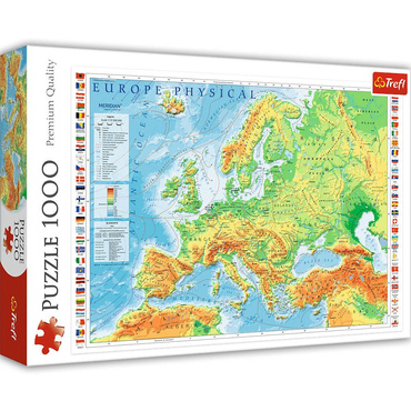 PUZZLE 1000 elementów MAPA FIZYCZNA EUROPY TREFL