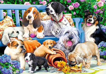 PUZZLE 1000 elementów PSY W OGRODZIE TREFL 10556