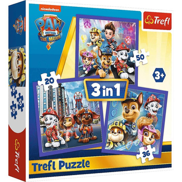 PUZZLE 3w1 ZESTAW PSI PATROL GOTOWY DO AKCJI 34861